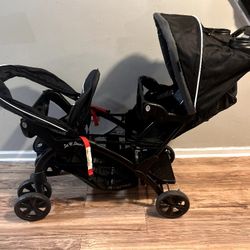 Double Stroller Foldable Baby Twin Lightweight 