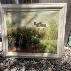 Framed Oil Painting On Canvas, Village Landscape