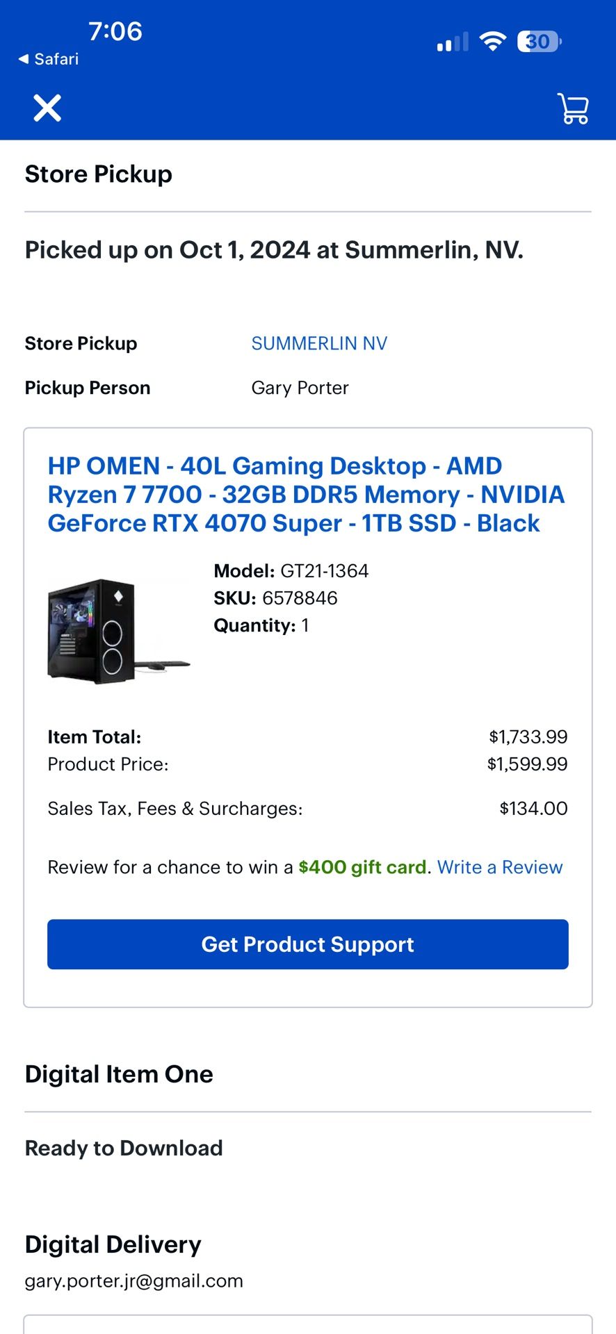 HP OMEN - 40L Gaming Desktop - AMD Ryzen 7 7700 - 32GB DDR5 Memory - NVIDI A GeForce RTX 4070 Super - 1TB SSD