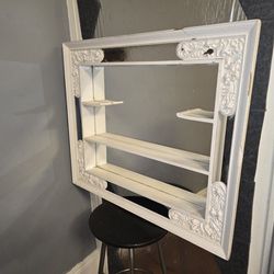 Mid-Century Mirror Curio Shelving 