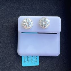 Silver + Moissanite Stud Earrings