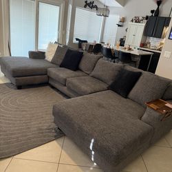 Grey sectional couch