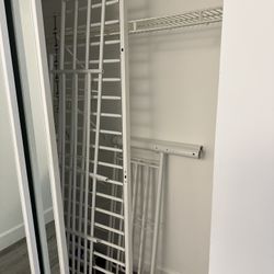 White metal cabin with mattresses 