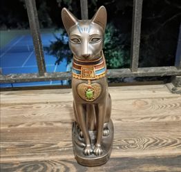 A Majestic Decorative Art Piece Statue of the Egyptian Bassett Feline