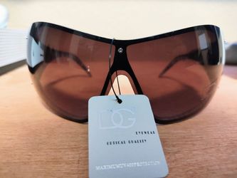Vintage Dolce & Gabbana DG 386 Rhinestone Shield Sunglasses - Y2K Era