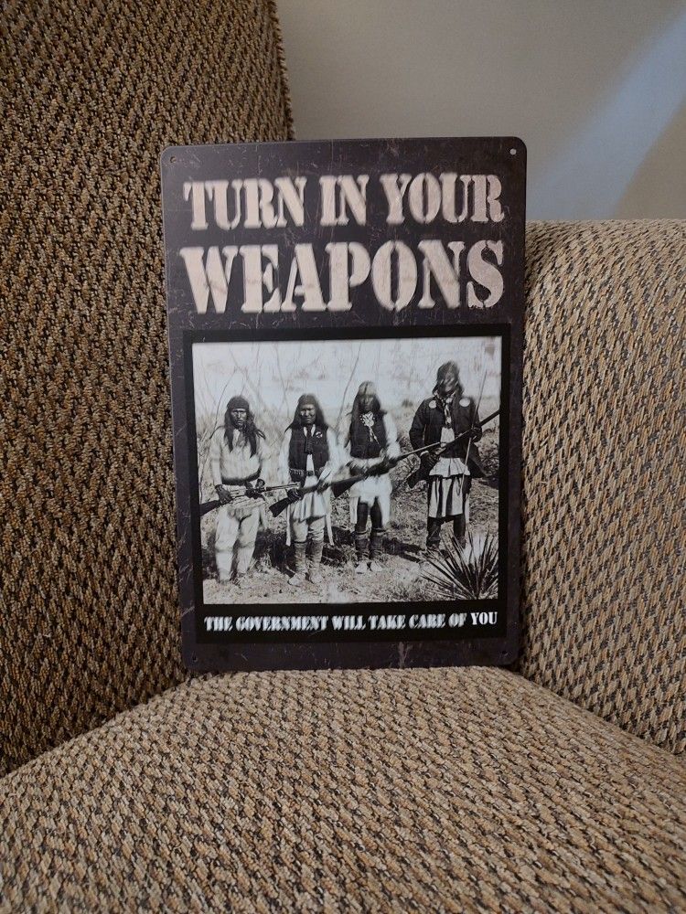 METAL SIGN. 12" X 8". NEW. PICKUP ONLY.