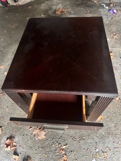 Dark Wood Nightstand with Drawer
