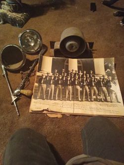 A Authentic Photo Of Muscogee County Police Dept .1954. 2 Spotlight. One Siren Ok