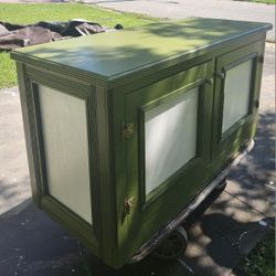 Large Wood Storage Cabinet With Hinged Top