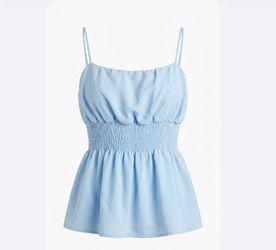 Papaya Light Blue Smocked Waist Camisole Top $8 • FONTANA, CA