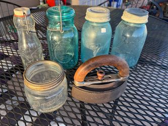 Ball mason jars and Iron