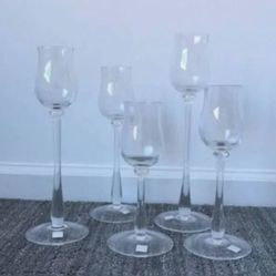 NEW IN BOX PartyLite Elegance Stemmed Votive Tealight Holder Quintet 5 pc P9215 (SE San Diego)