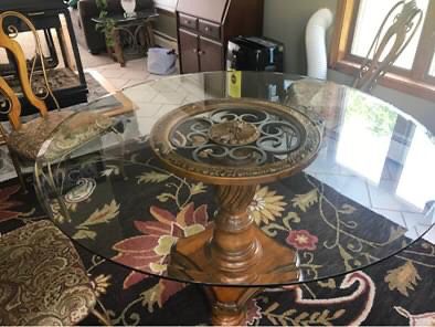 Glass top kitchen table and chairs