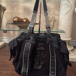 Juicy Couture Vintage Tote Bag Black/ Silver Hardware