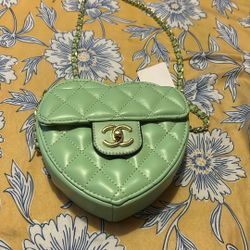 Desinger Mint Green Heart Bag