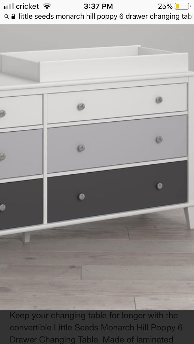 Little poppy seed changing table 6 draws