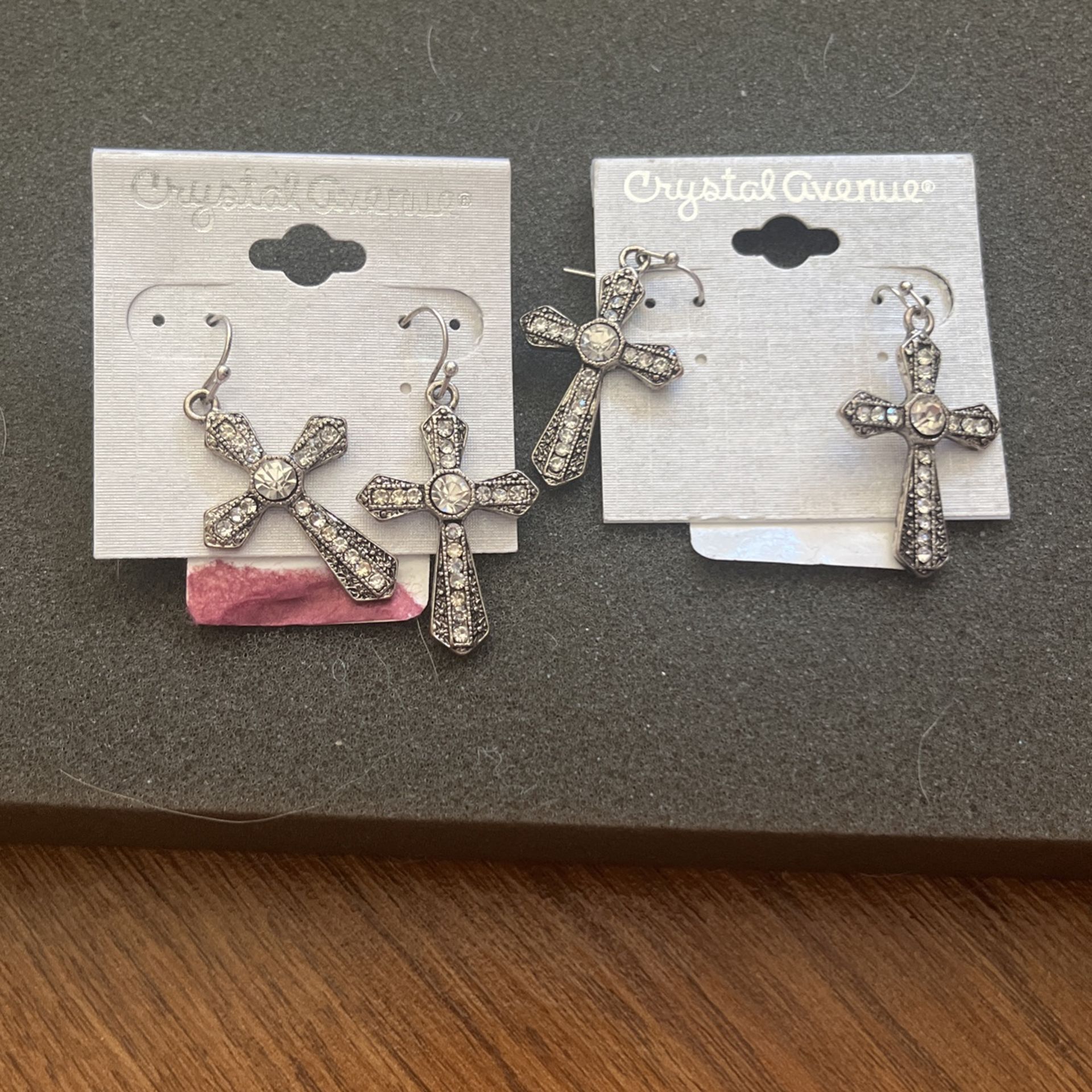 2 Pairs Of Cross Earrings