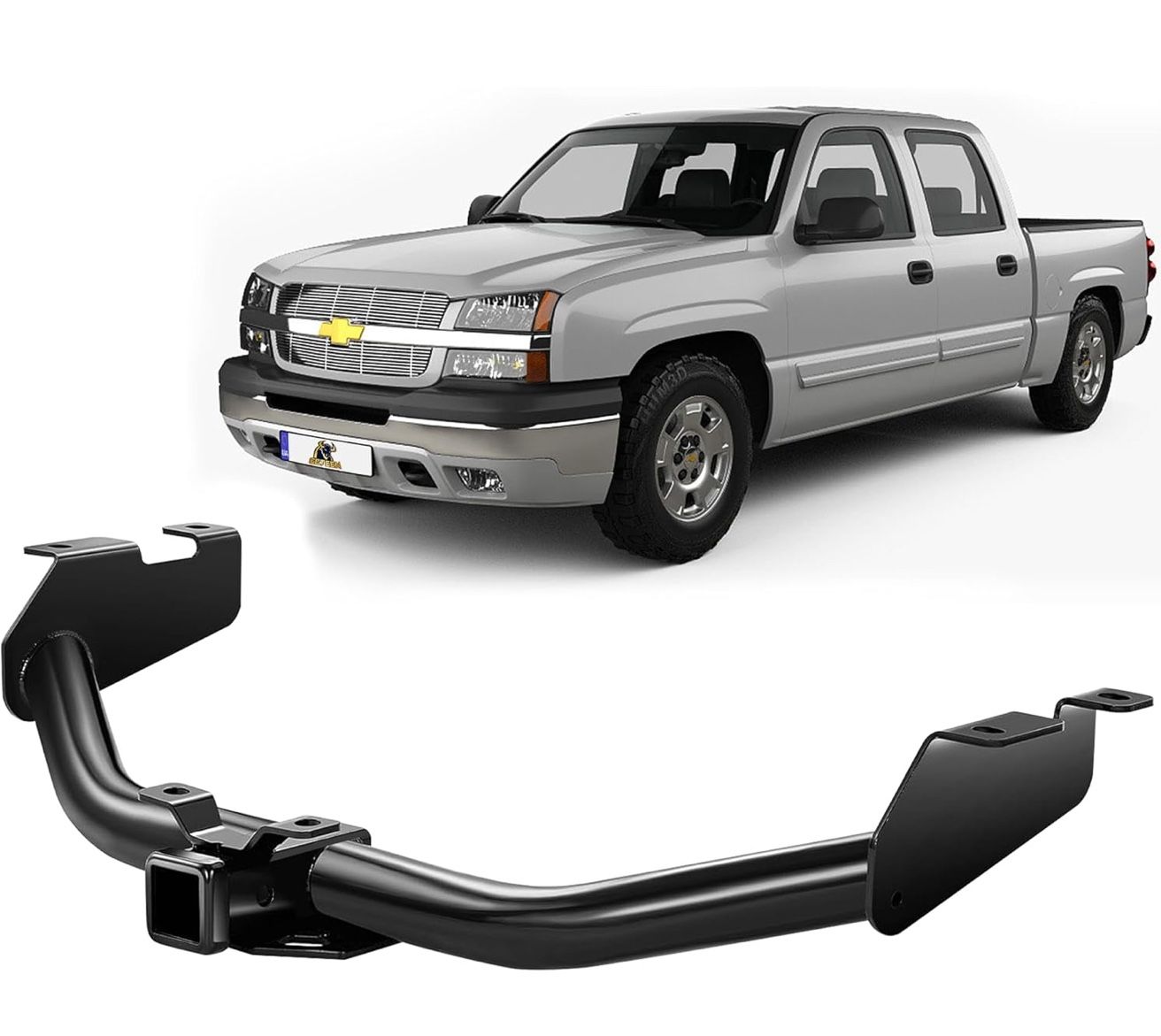 Geteen Trailer Hitch Compatible With Chevrolet Silverado And GMC Sierra, Class 3 Hitch Receiver, 2-Inch Tow Hitch, Trailer Hitch Kit, Anti-Rust Gloss