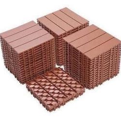 New in box 44 pc Plastic Interlocking Deck Tiles Patio Flooring Outdoor Mahogany