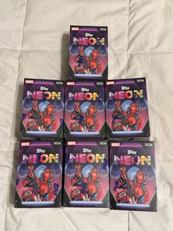 2026 TOPPS NEON MARVEL VALUE BLASTER BOX Sealed IN HAND Lot of 7