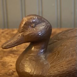Vintage Red Mill MFG Pecan Resin Hand-Carved Mallard Duck Decoy