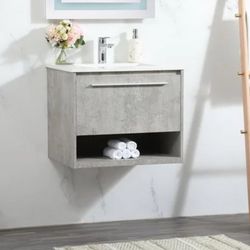 Elegant Decor 24 inch single bathroom vanity in concrete grey