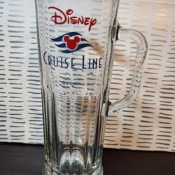 Vintage Disney Cruise Line Mug Handle Set Glass Tall Large