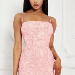 Pink Sequin Formal Dress XL