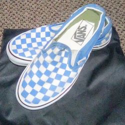 Vans, Slip On, Blue & White, 4.5 Men's | 6 Women's