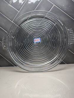 Clear Glass Serving Platter with Handles