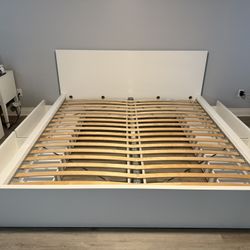 IKEA MALM King Size Bed Frame With 4 Storage Boxes