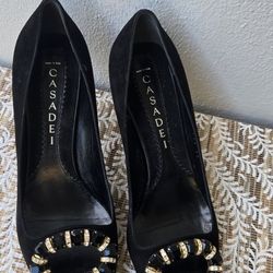 Black  Casadei Heels Womens Shoes Size 9