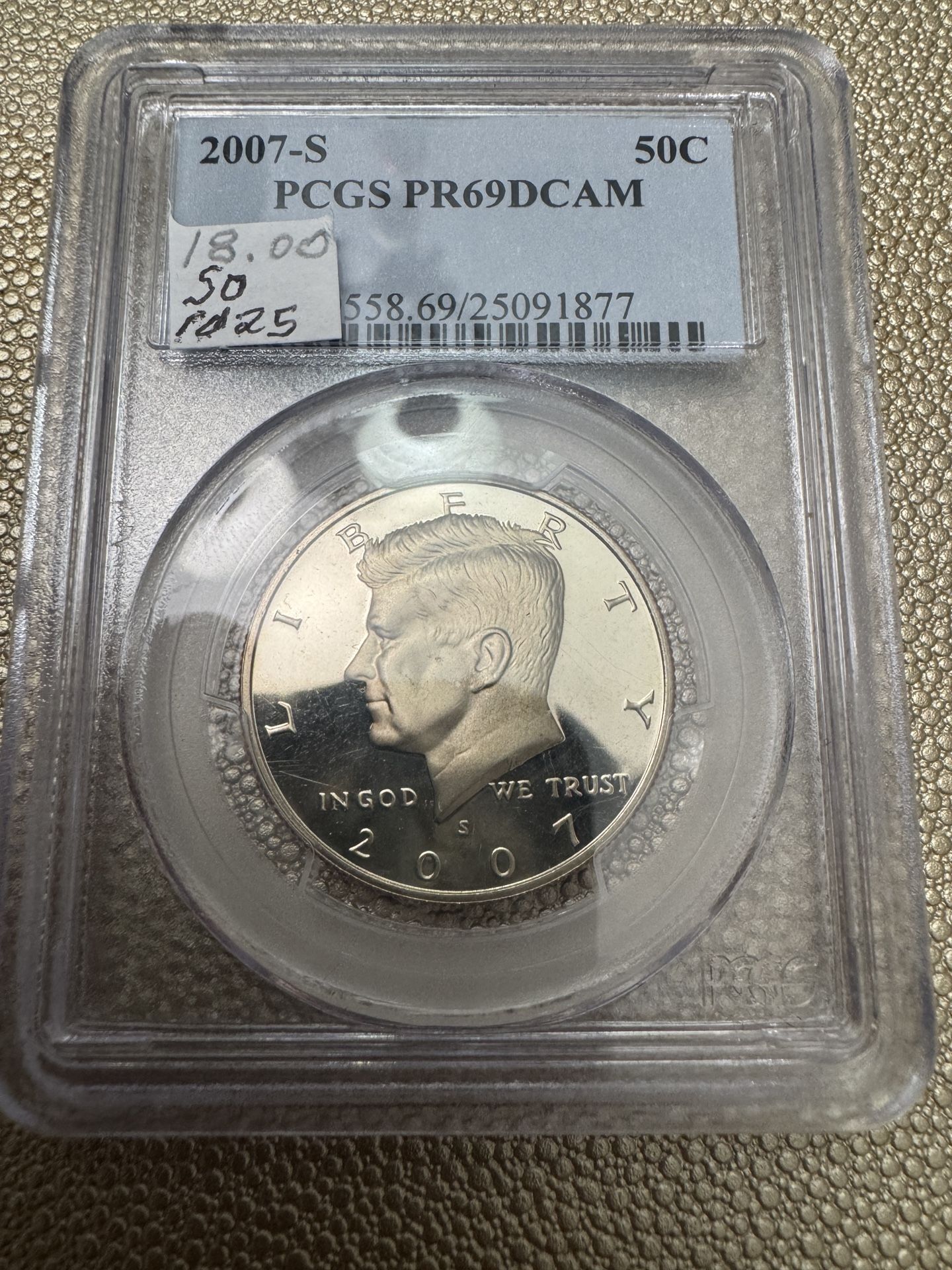 2007 Proof 69 Deep Cameo Kennedy Half Dollar .50c