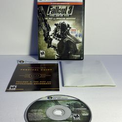 Fallout 3 (PC DVD ROM 2009) Ubisoft Complete w/ Original Insert & Map / Poster **COMPLETE