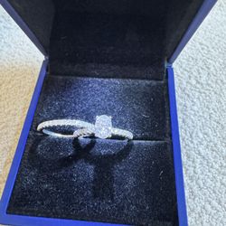 Brand New 1ct Oval Cut Moissanite Engagement Ring With Wedding Band S925 Sterling Silver 