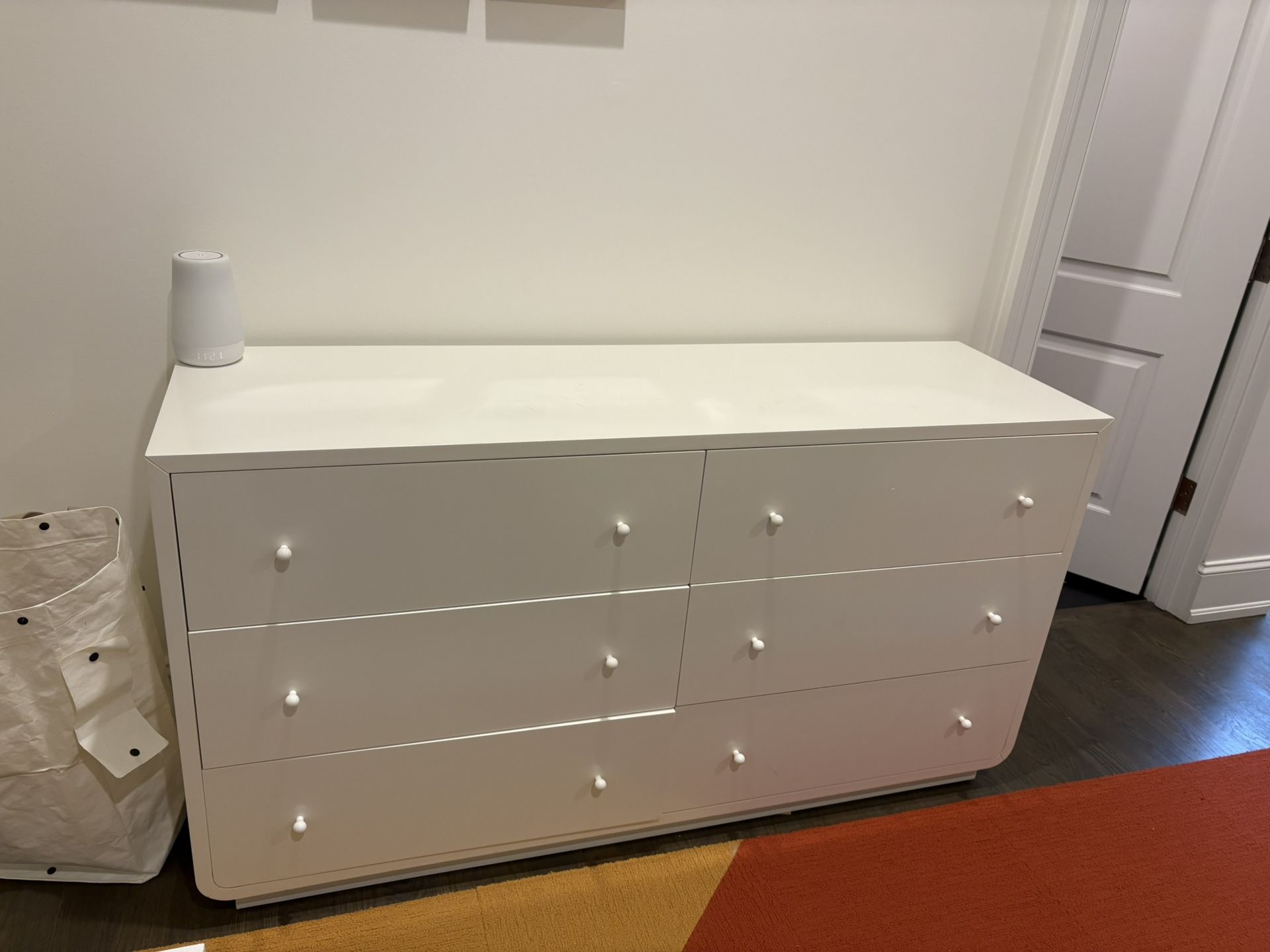 CB2 White Lacquered 6 Drawer Dresser