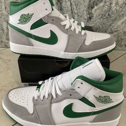 Jordan 1 Mid Grey Green Size 11