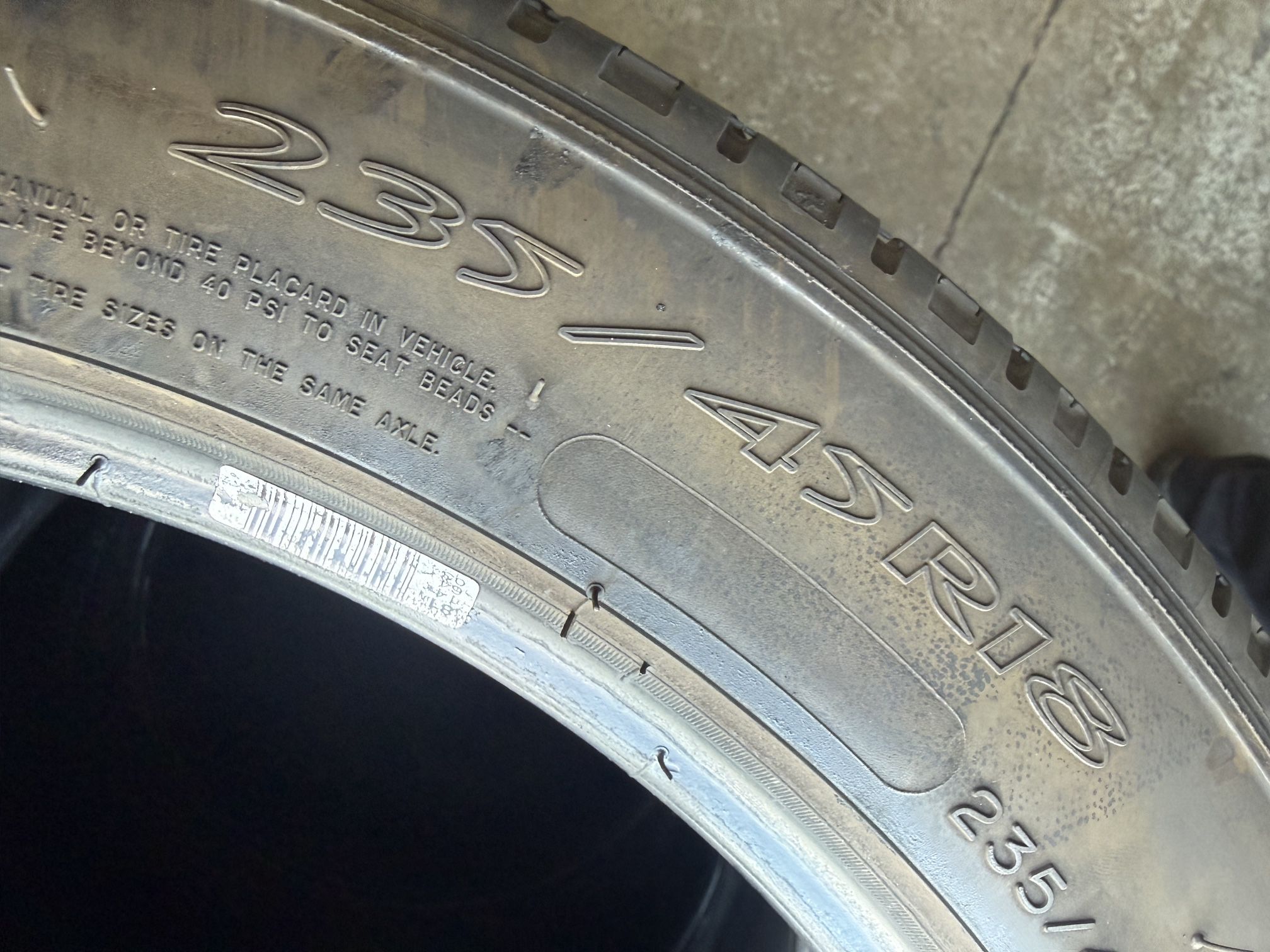 235/45/18 Michelin (2 Tires) $60.00/ Each