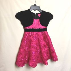Pinky Layered Floral Black/Pink FormalDress Girls 6