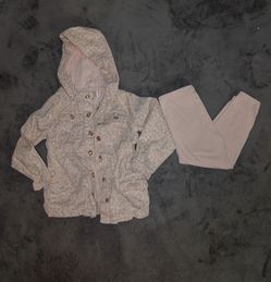 Kensie Girl Light Pink Floral Jacket And Legging Set