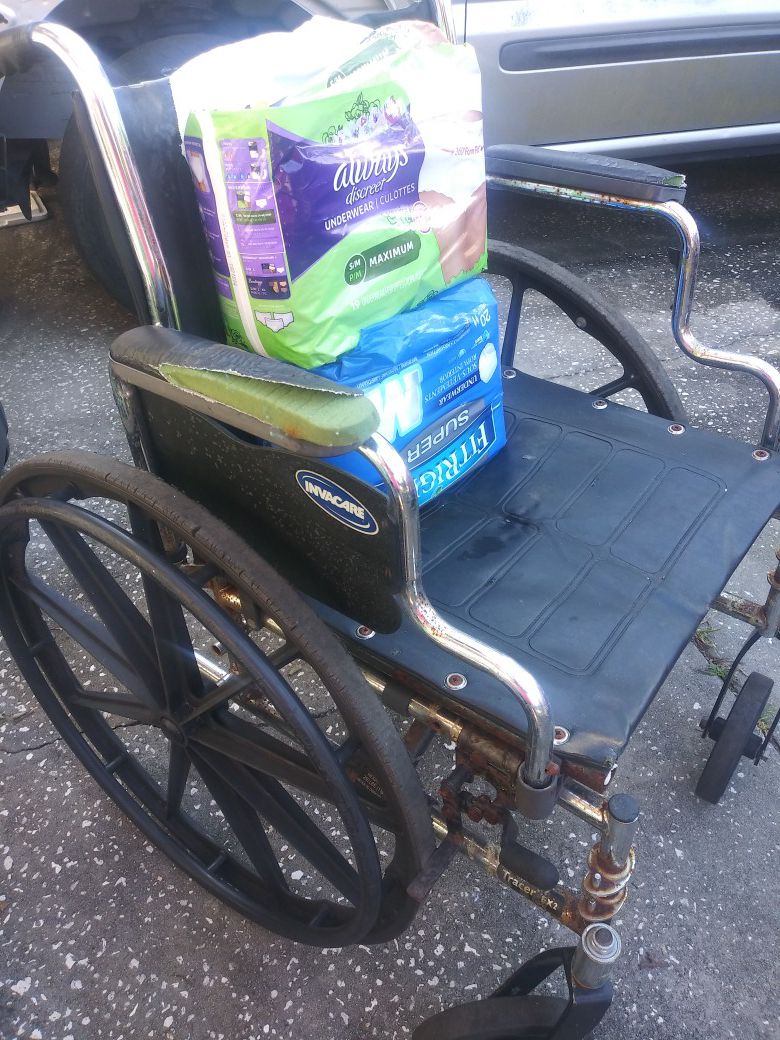 Very used wheelchair