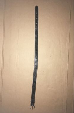 Black leather belt woman Large has patern