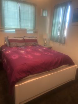 White Wood Queen Bed Frame