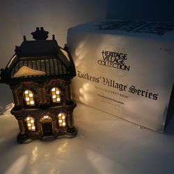 Dept 56 Dickens Heritage Village Lighted Blenham Street Bank, 58330, 1995, w/ Box & Packaging