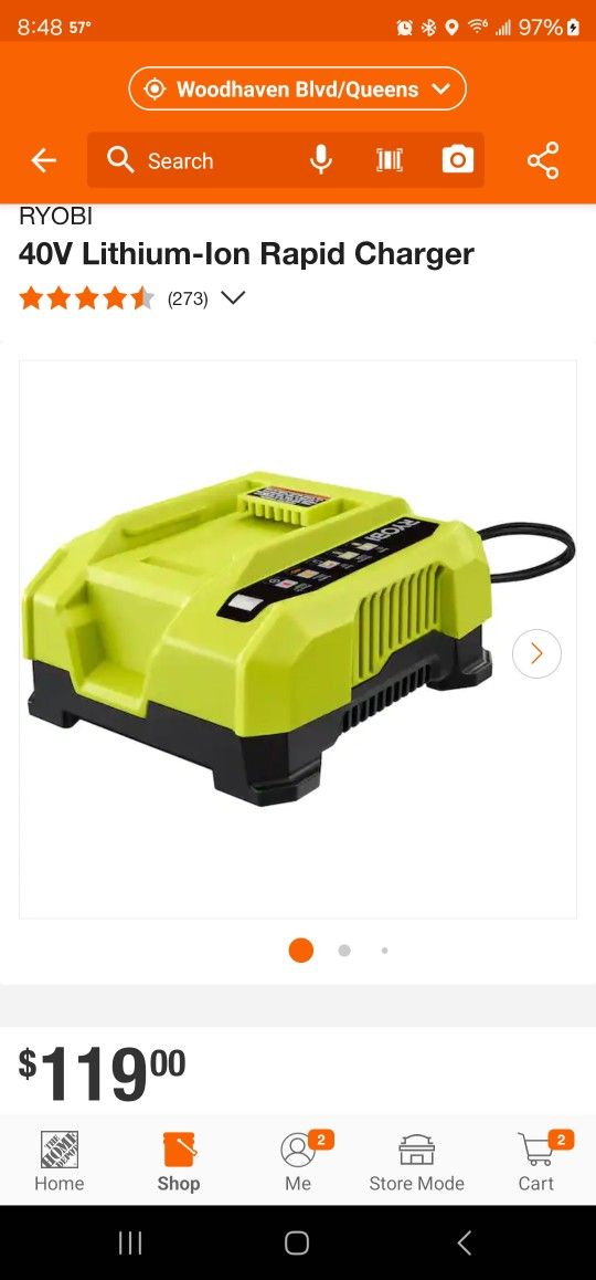 Ryobi 40 Volt RAPID CHARGER. NEW!! TOOL ONLY