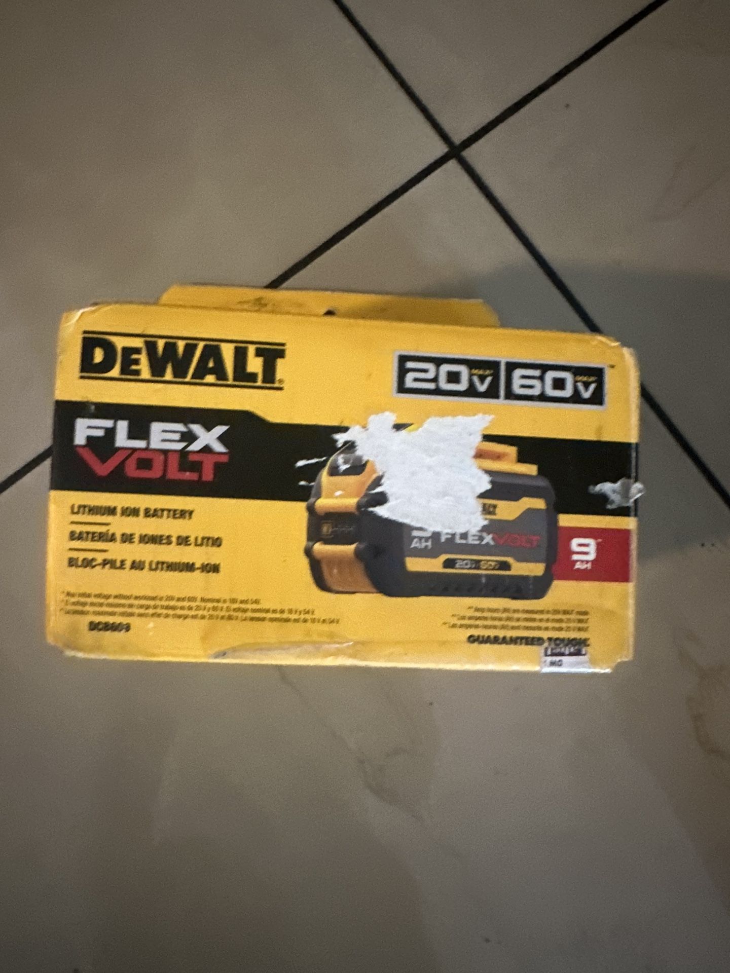 DeWalt Flex Volt 20v/60v 9AH BATTERY