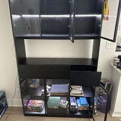 Large Black Curio Cabinet/bar 