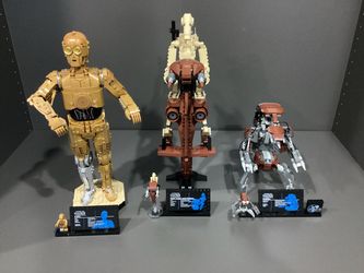 Lego Star Wars C-3PO 75398 & Battle Droid with Stap & 75428 & Droideka Lot Bundle