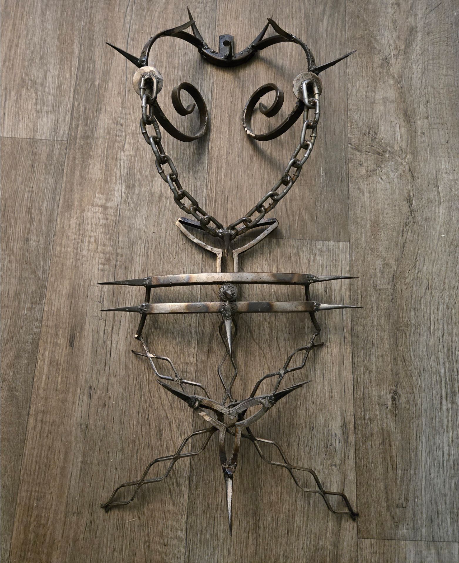 Perrin "Iron Bikini" Abstract Metal Wall Sculpture-BDSM/Industrial