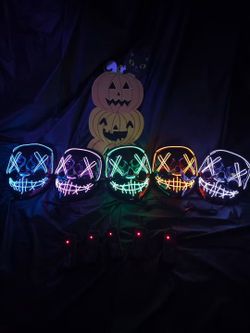 LED Light-Up Halloween Purge Masks –